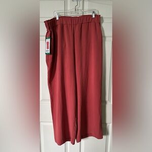 Hilary Radley High Rise, Wide Leg Dusty Coral Slacks Size XL NWT